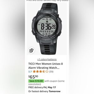 - TICCI Men Women Unisex 8 Alarm Vibrating Watch Medication Aids